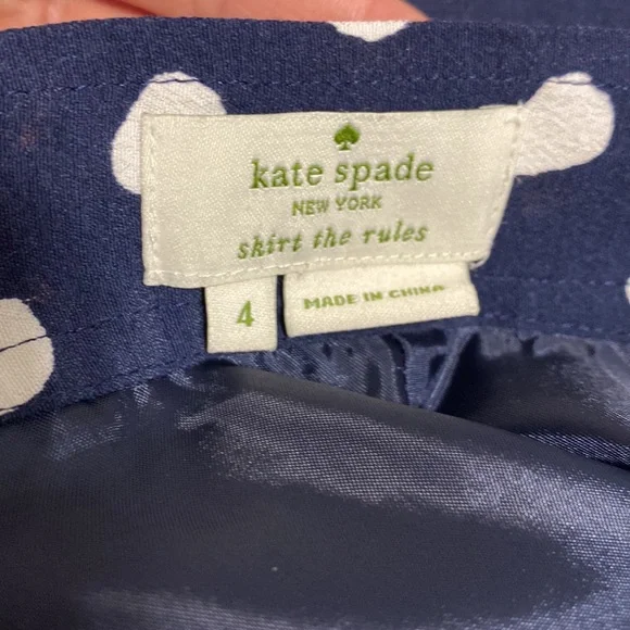 Kate Spade “Skirt the Rules” Blue Polka Dot Skirt (4) - Picture 3 of 4